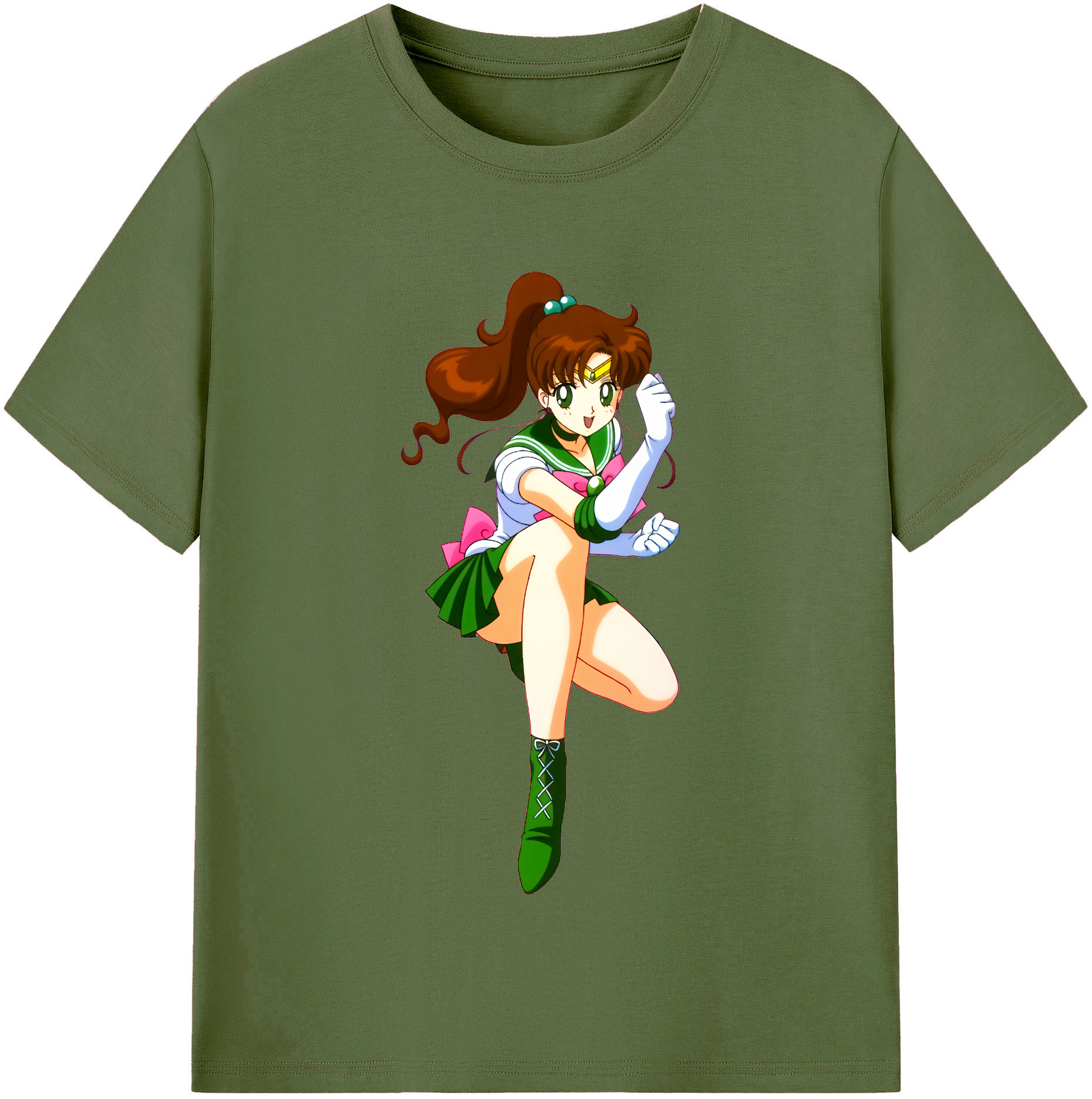 （画像用） 美少女戦士セーラームーン 木野 まこと きの まこと Sailor Moon Kino Makoto （セーラージュピター；Sailor Jupiter） 綿100％半袖Tシャツ（フロントプリント）